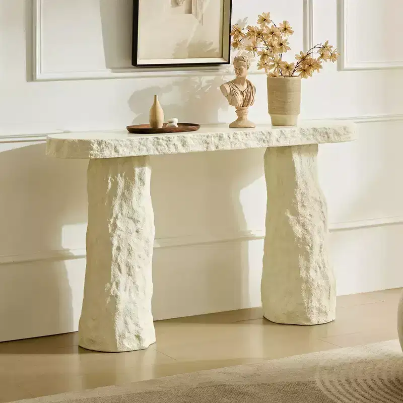 53.94 Modern Fiberglass Console Table with Irregular Legs