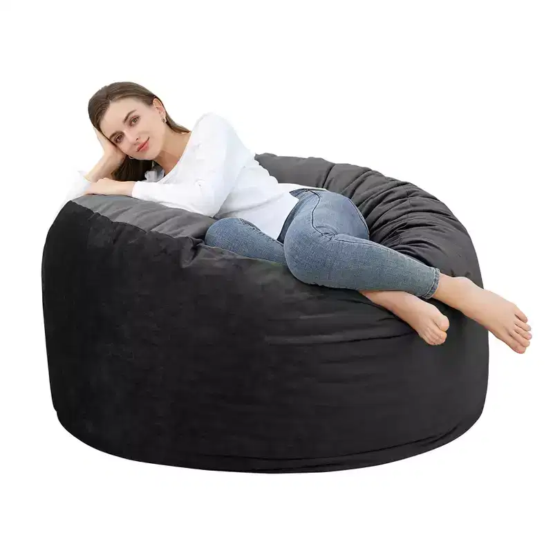 4 Ft Large Bean Bag Chairs for Adults/Teens with Shredded Foam Filling, Comfy Bean Bag Sofa with Filler Included, Soft Velvet Fabric Beanbags,4 Foot