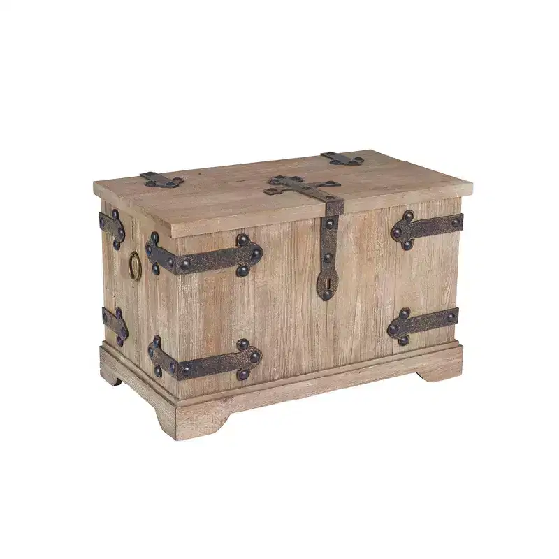 Black Victorian-Style Decorative Storage Trunk, Small, 1-Person Use