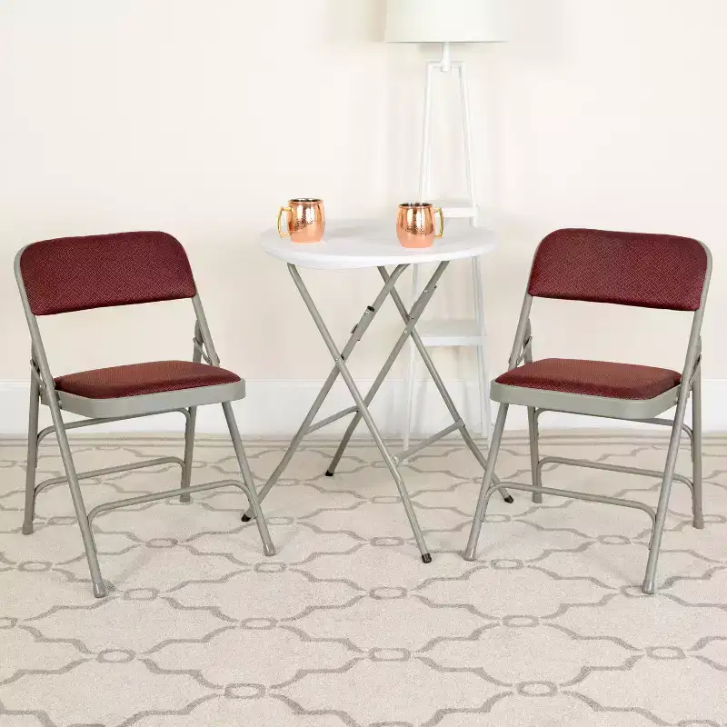 2-Pack Home & Office Party Events Fabric Padded Metal Folding Chair