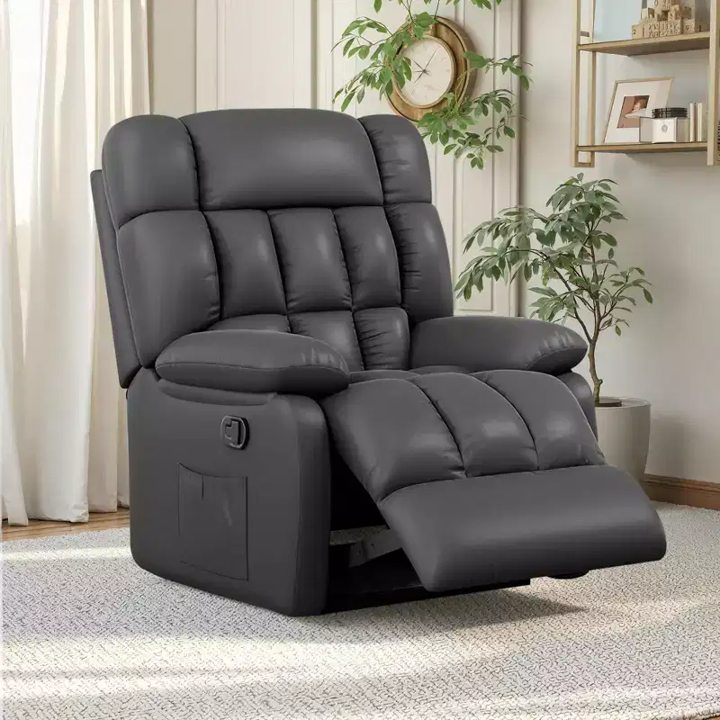Ergonomic Recliner Chair with Adjustable Recline & Footrest – Black