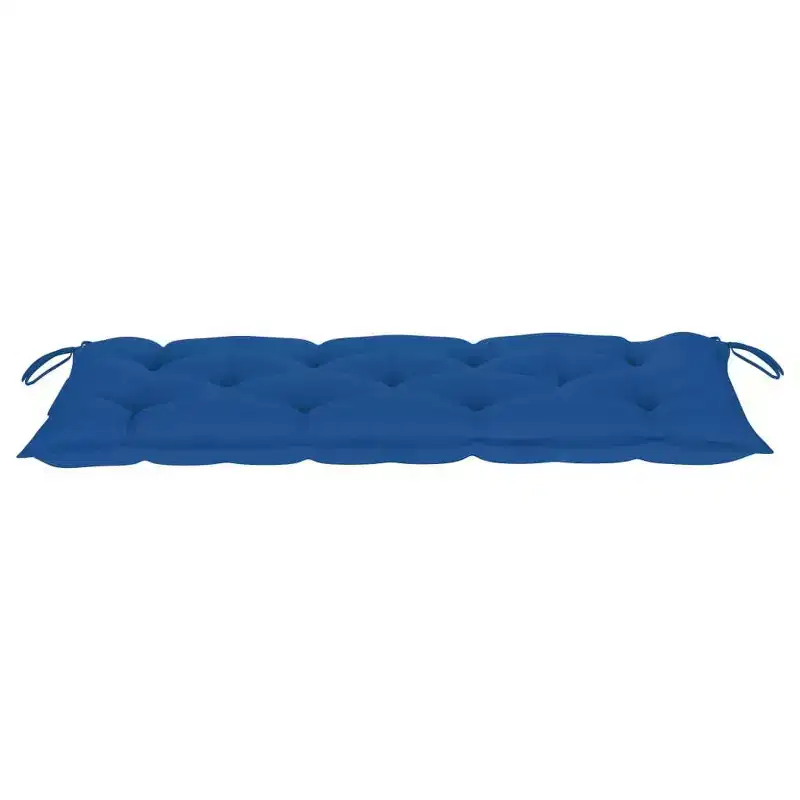 vidaXL Garden Bench Blue, Natural Bamboo Bamboo and 100% Polyester Medium