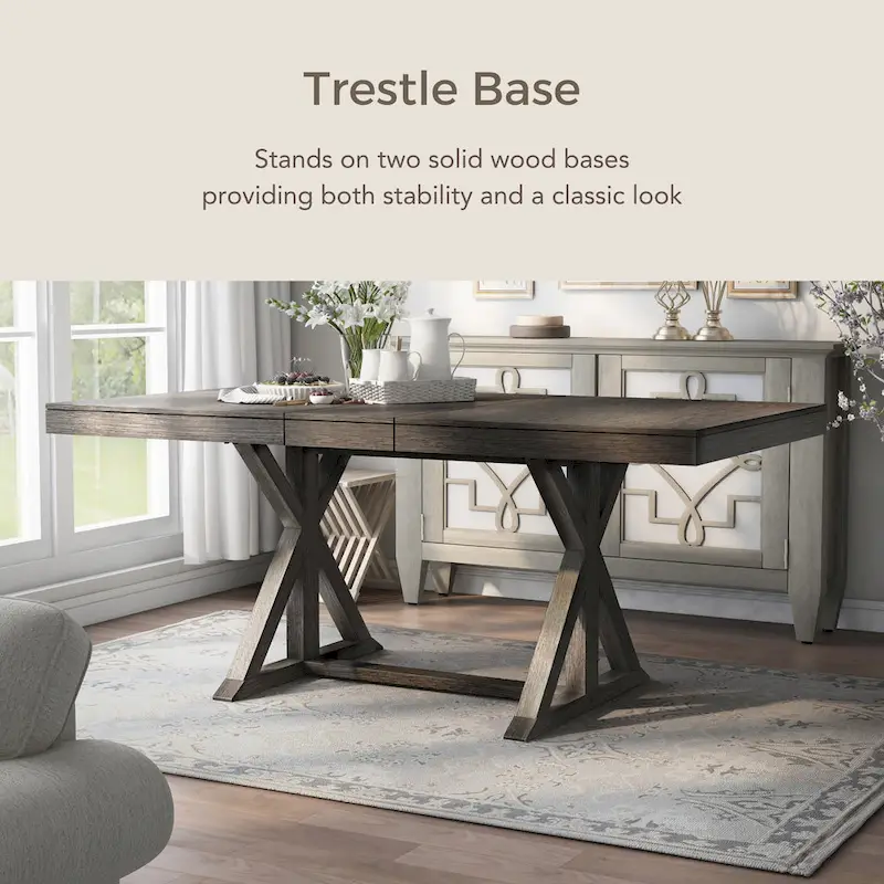 Carbon Loft Valjean Rustic Grey 78-inch Wood Wood Expandable Dining Table