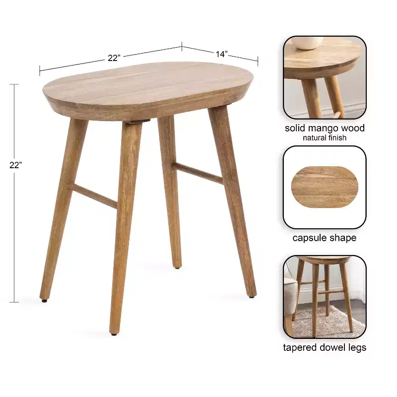 Oval Wood Side Table