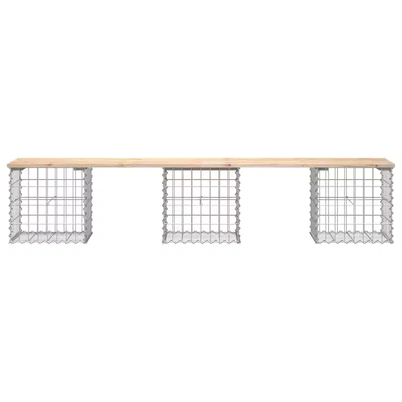 Garden Bench Natural Wood and Silver