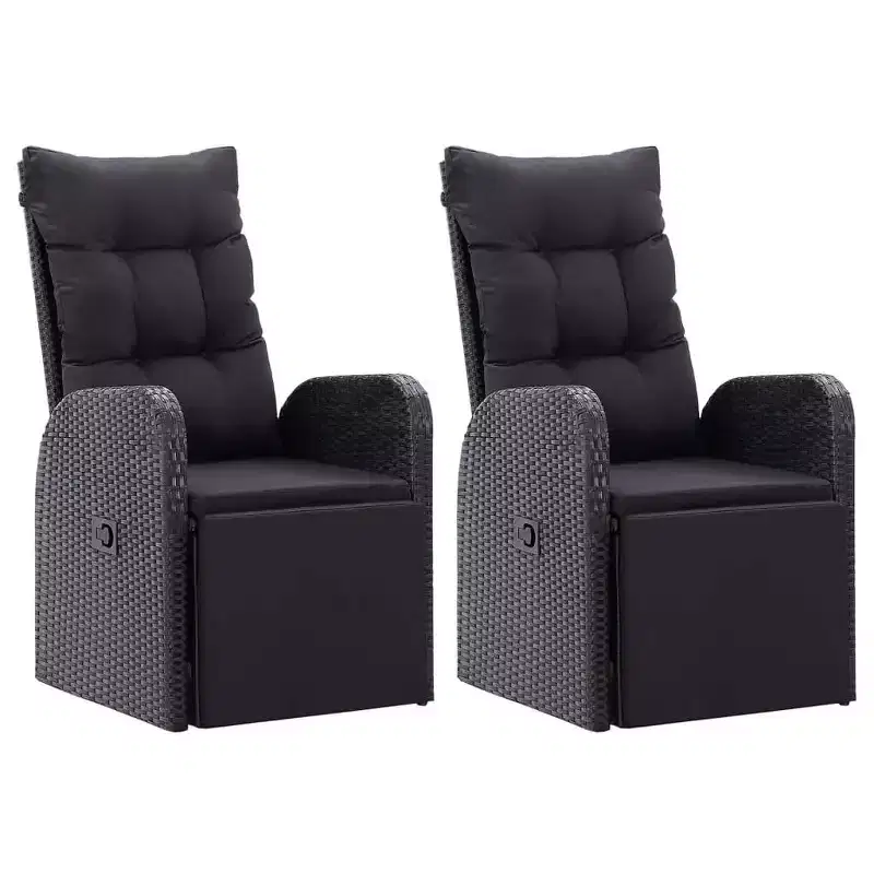 vidaXL Armchair PE Rattan, Powder-Coated Steel, Polyester One size