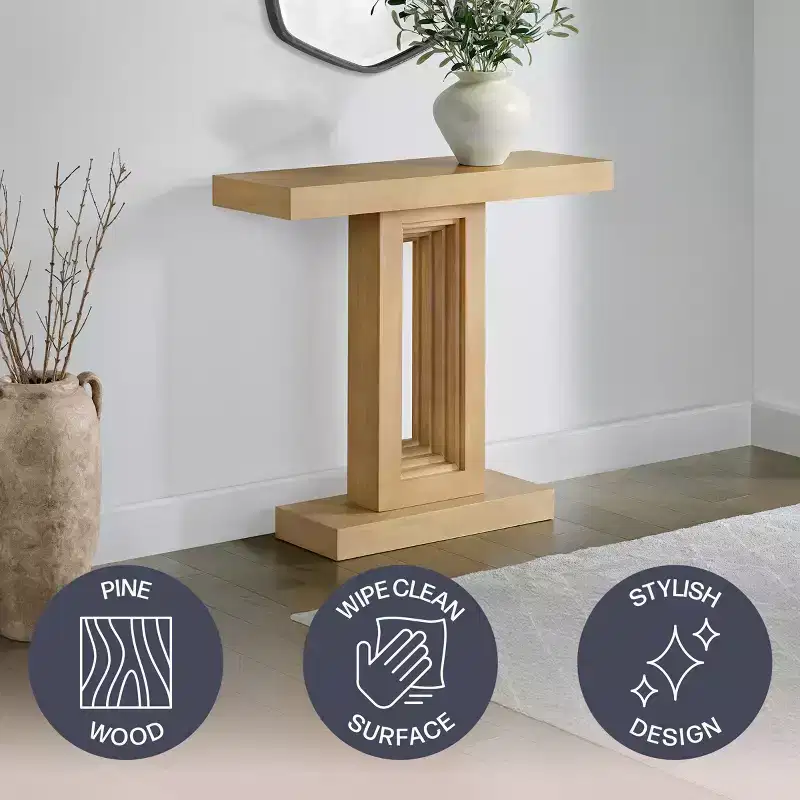 Solid Wood Console Table 36 Inch