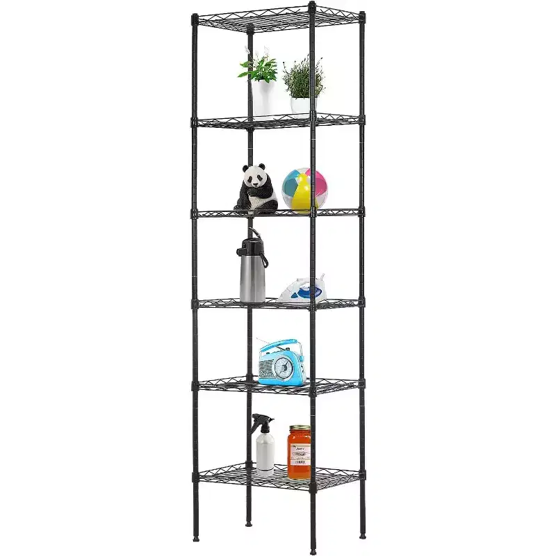 6-Tier Wire Shelving Unit, Heavy Duty Storage Rack, Metal Garage Organizer