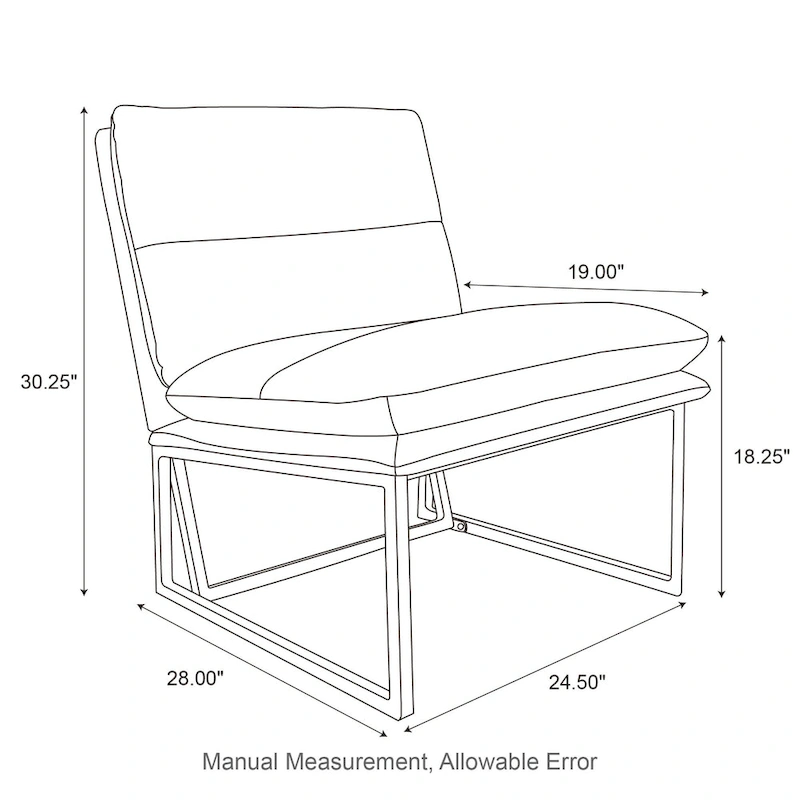 Glitzhome Set of 2 30.25H Modern Ergonomic PU Accent Armless Chair