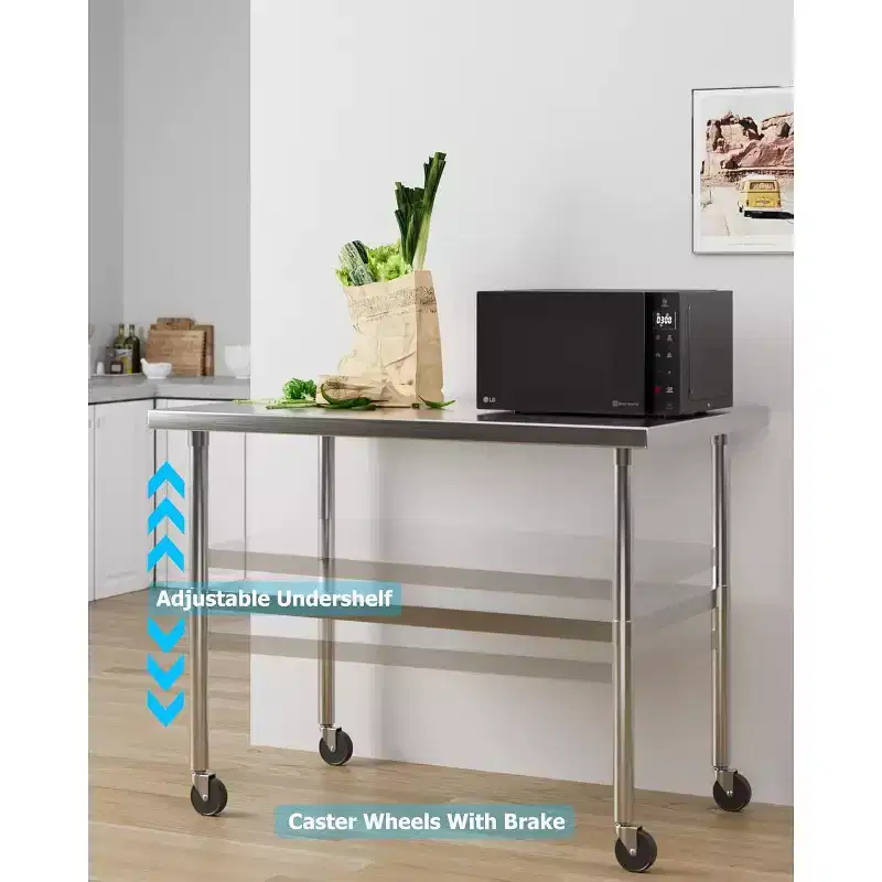 Double Layer Workbench - With Wheels/No Backrest Ideal for GarageWorkshop & Commercial Workshop