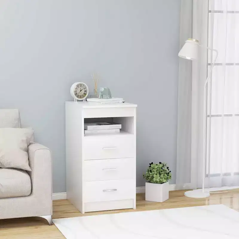 vidaXL Drawer Cabinet White Engineered wood Compact Drawer Cabinet
