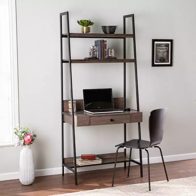 Lizvan Industrial Ladder Desk with Storage - Grey - SEI