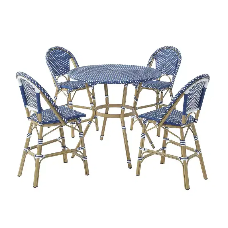 Franco 5pc Counter Height Patio Dining Set - miBasics: Outdoor Aluminum Barstools & Table Set, Water-Resistant