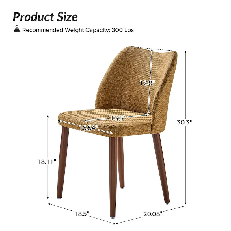 Melisa Upholstered Solid Wood Dining Chair Set of 6 by HULALA HOME