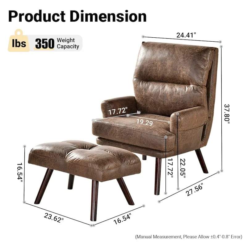 OVIOS Ajustable Recliner Chair with Ottoman