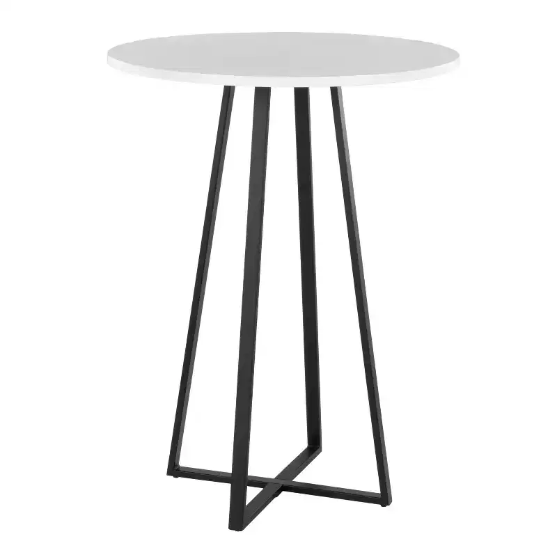 LumiSource Cosmo MDF Counter Table Black Metal/White