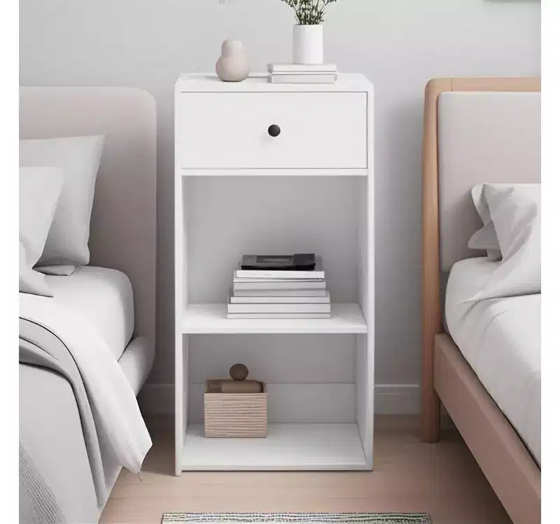 Modern Nightstand with Drawer and Cabinet