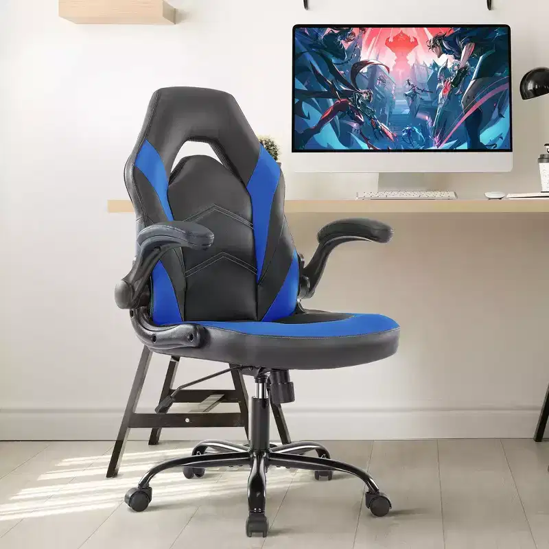 JIONJOY Ultimate Gaming Chair: Ergonomic, PU Leather, Executive Desk Chair with Flip-up Armrests