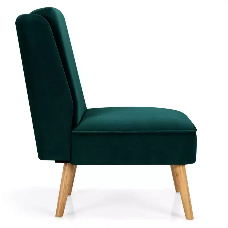 Velvet Accent Chair Single Sofa Chair Leisure Chair with Wood Frame