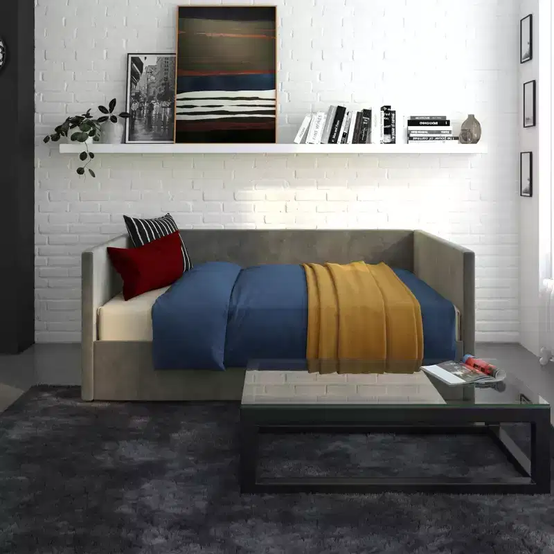 DHP Daybed with Storage, Full, Gray Velvet