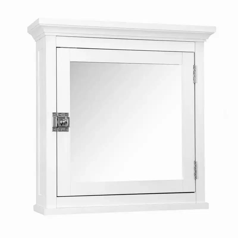 Teamson Home Madison Removable Wooden Medicine Cabinet with Mirrored Door, White