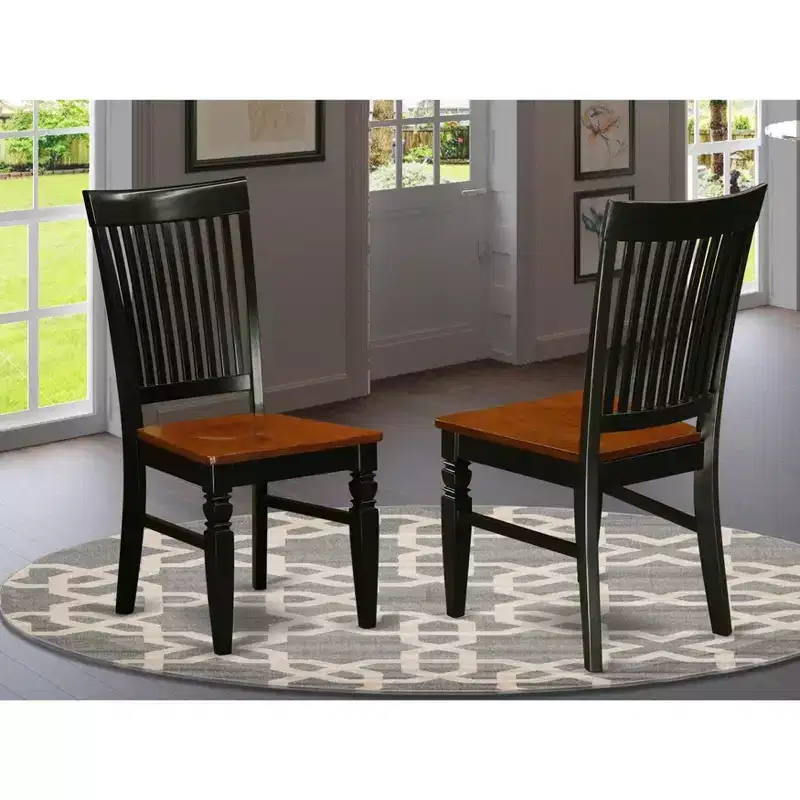 HomeStock Renaissance Rhapsody Dining Wood Seat Chair with Slatted Back