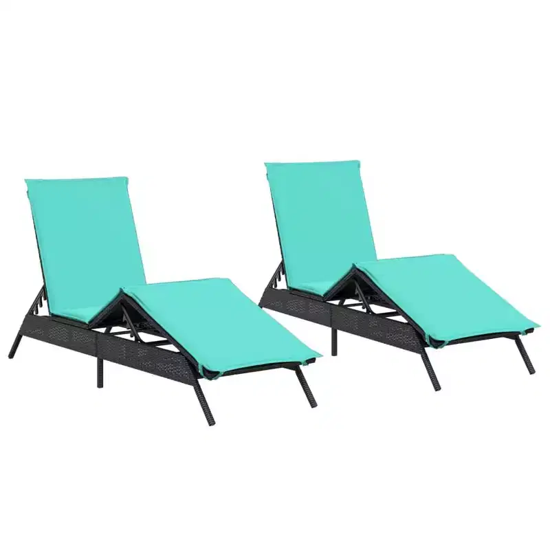 vidaXL Patio Sun Lounger Poly Rattan Standard Size