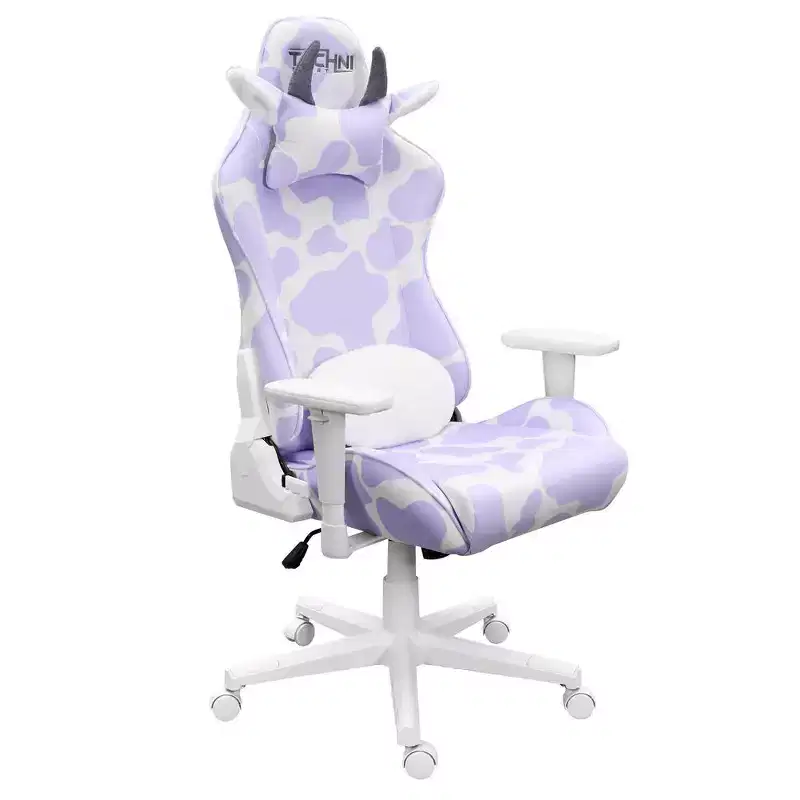 TS85 Lavender Print COW Series Gaming Chair