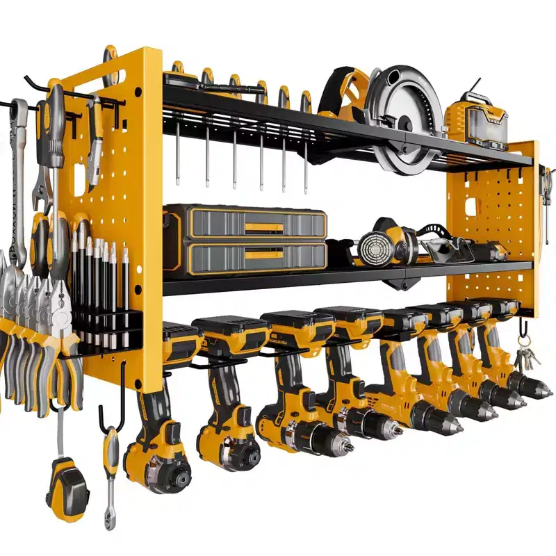 Hausource 3-Tier Power Tool Organizer Shelving Heavy Duty Storage Rack, Yellow