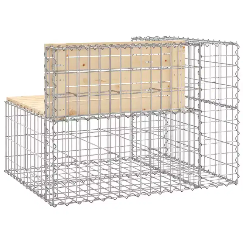 Garden Bench Natural wood, Silver Solid pine wood, Galvanized steel