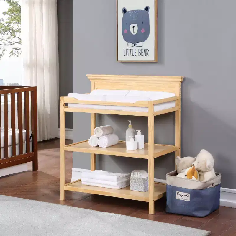 Universal Changing Table, Transitional Design with Non-Toxic Finish & Open Shelves