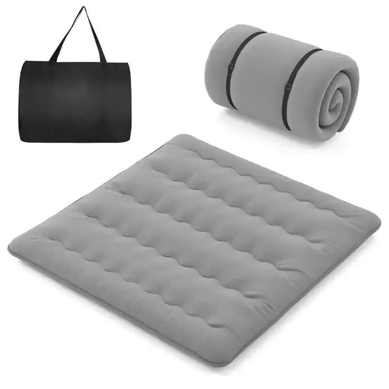Japanese Floor Futon Mattress with Washable Cover & Carry Bag, Twin/Full/Queen/King, Grey