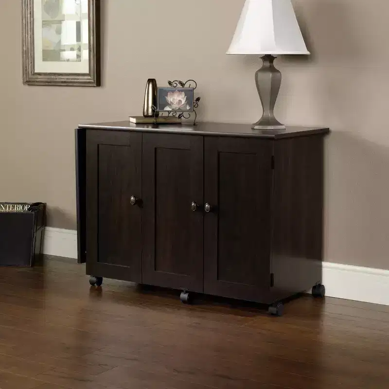 Sewing Craft Cart, Cinnamon Cherry Red Finish