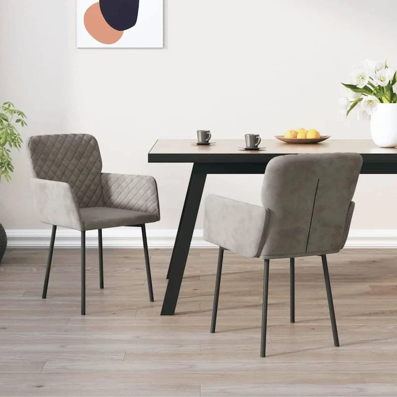 vidaXL Dining Chairs 2 Pcs Accent Upholstered Chair for Living Room Velvet - 20.3 x 24 x 30.9
