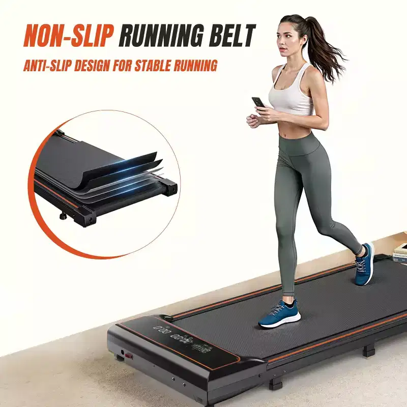 JIONJOY Compact Armless Treadmill: Quiet Under-Desk Walker for Small Spaces, Slim & Portable - Ideal for Home Office & Apartment Fitness