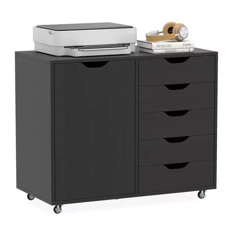 5-Drawer File Cabinet – Mobile Office Storage with Lock