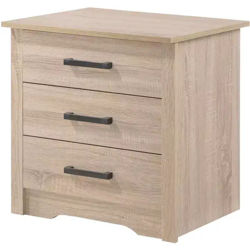 23 in.H x 22 in W Rectangle Yellow Finish 3 Drawers Wood Nightstand For Living Room and Bedroom