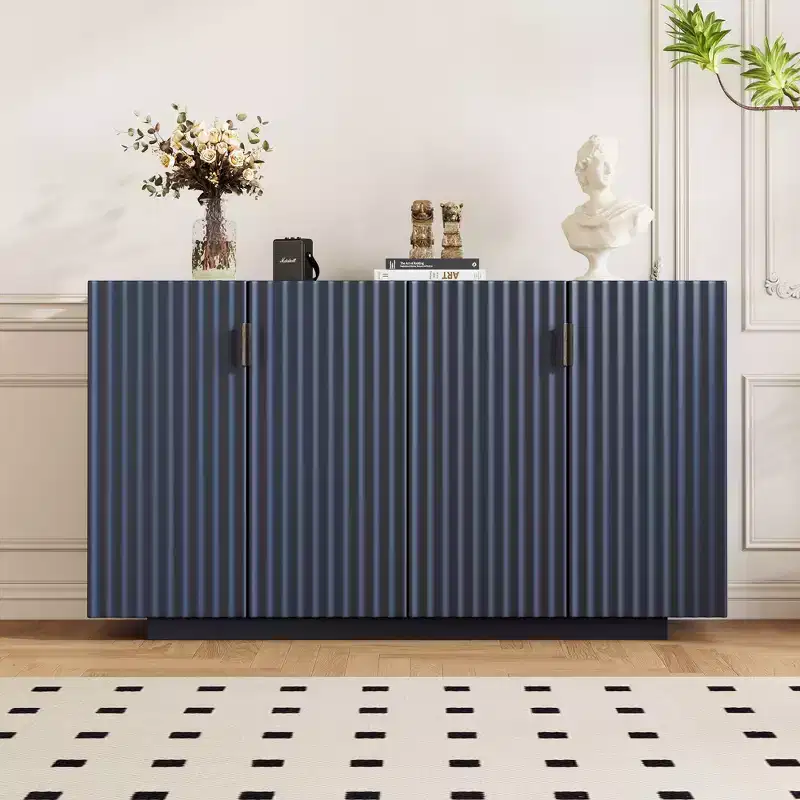 Large Sideboard Cabinet with 4 Doors and 4 Shelves - Storage Cabinet for Living Room, Dining Room, Kitchen