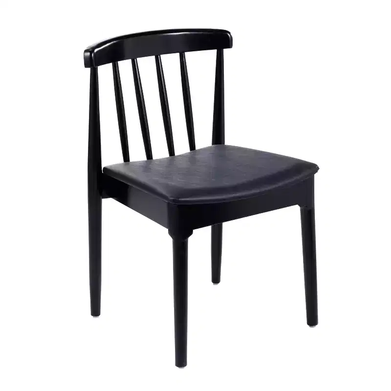 Flash Furniture Chester Commercial Grade Solid Wood Dining Chair with Slatted Backrest and Vinyl Seat