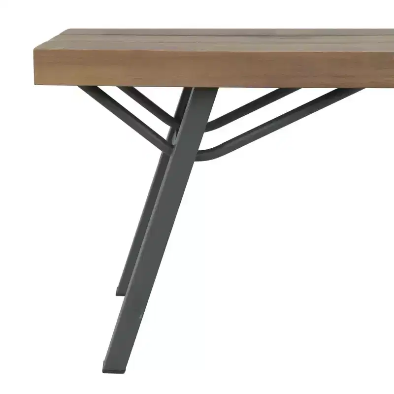 Garden Bench Brown and Gray Solid Acacia Wood and Steel 47.2 in