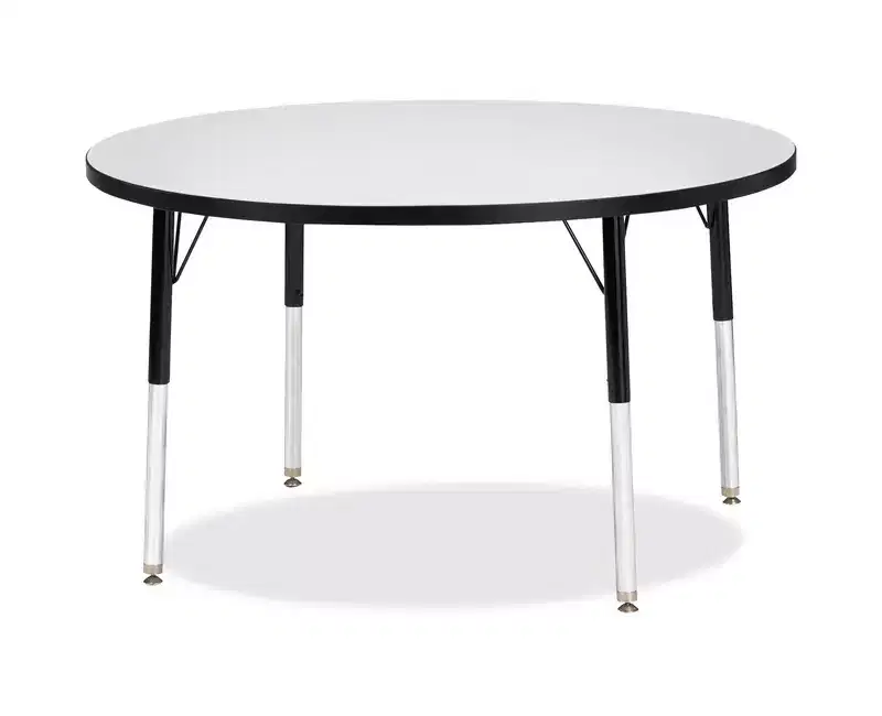 Elementary Height Color Edge Round Activity Table 42x42 - Black