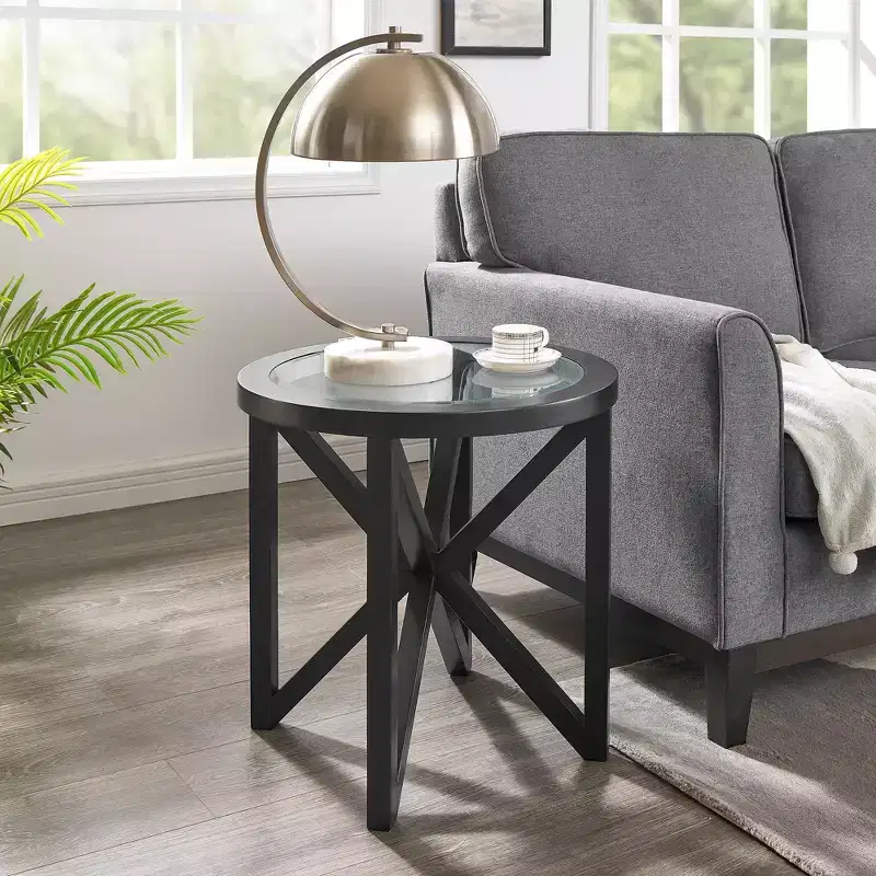Glass Coffee Table End Table Cocktail Table Center Table Side Table Accent Table, Oval/Round - ModernLuxe
