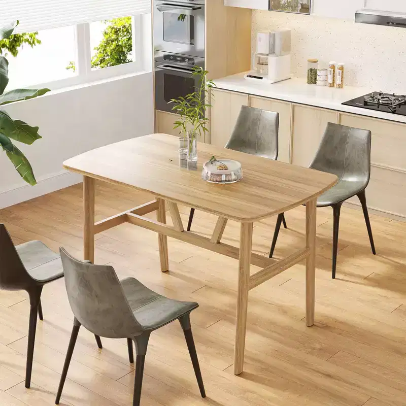 PexFix 47 Dining Table for 4-6 Person Wood Kitchen Table Modern Dinner Table with Sturdy Wood Frame for Dining Room Kitchen Nature