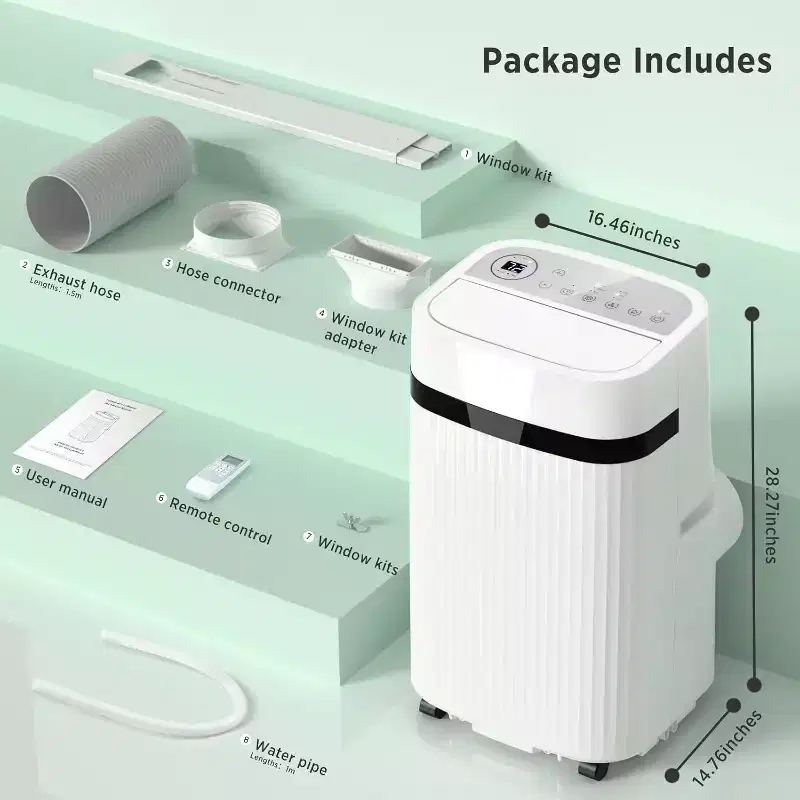 ZAFRO 12,000 BTU Portable Air Conditioners Cool Rooms up to 550 Sq.ft, Portable AC with Cool&Fan&Dehumidifier&Sleep, White