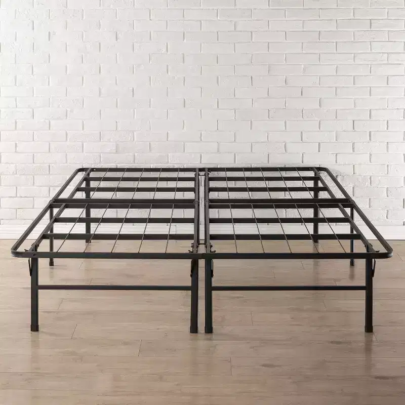 14 in Premium Steel Platform Bed Frame, Black, California King, 76x80x14 in