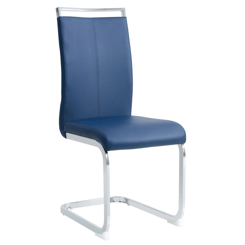 Dining Chair with C-shaped Chrome Metal Legs(Set of 4)