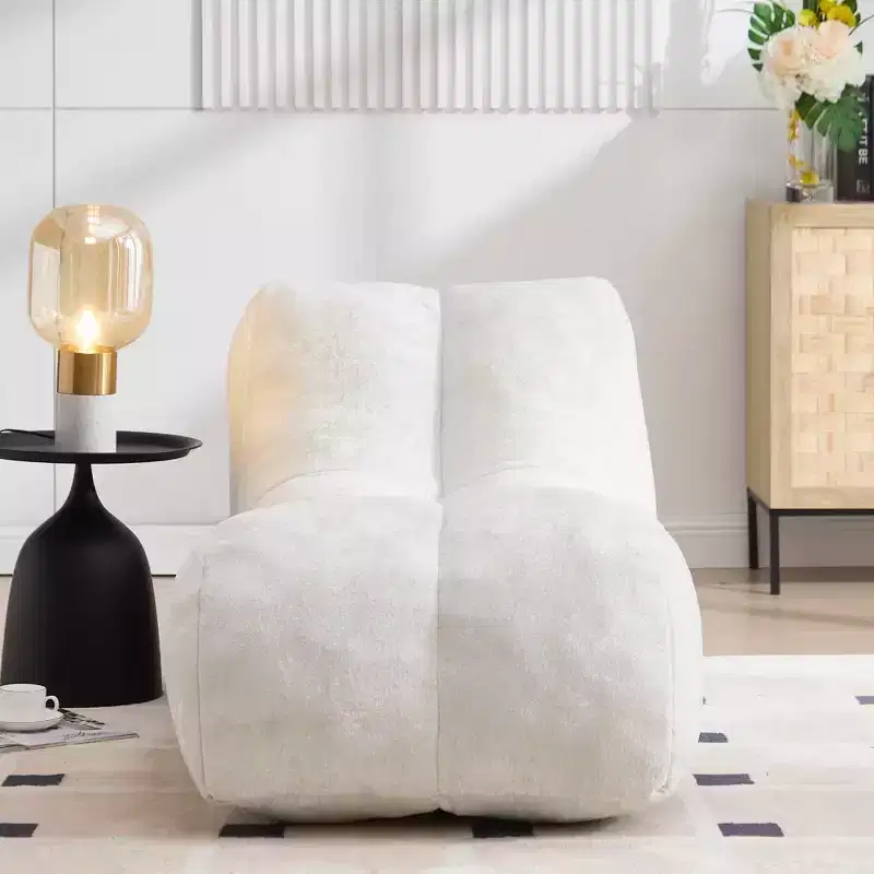 Chaise Lounge for Yoga, S Curved Bean Bag Chair, Comfy Chaise Lounge Filled with Soft Sponge, Floor Boneless Reading Sofa for Living Room Bedroom