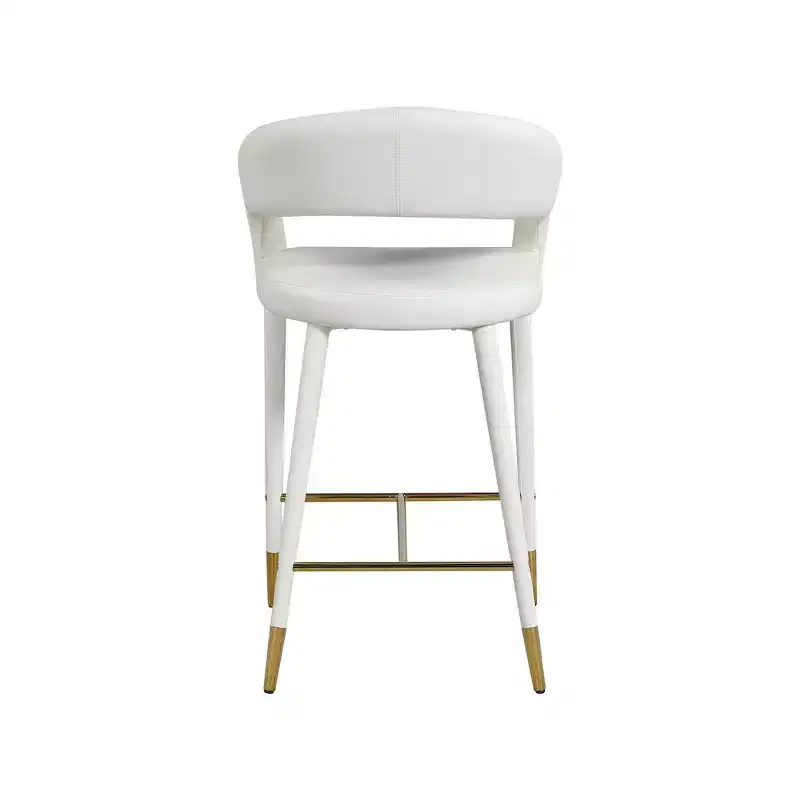 Meridian Furniture,Destiny White Vegan Leather Stool