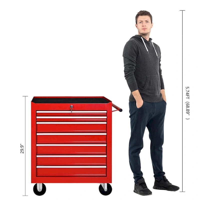 Rolling Tool Chest, Tool Chest with 7 Drawers & Wheels