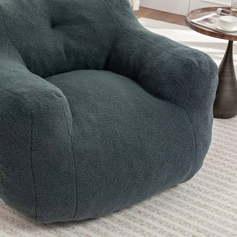 Bean Bag Chair with Arms, Teddy Giant Bean Bag Sofa with High-Density Foam, Floor Chairs for Adults, Bean Bag Couch for Living Room